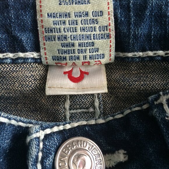 True Religion Joey Rainbow Girls Youth Jeans Sz 14 Violet Boot Twisted Seams - Picture 8 of 11